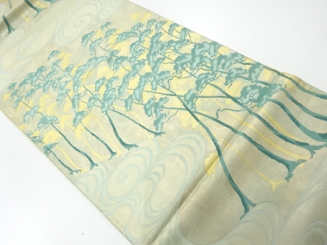 JAPANESE KIMONO / ANTIQUE FUKURO OBI / SILK / WOVEN PINE
